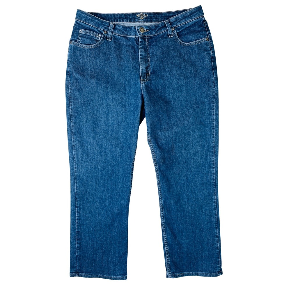 Riders by Lee Womens 16P Medium Wash Straight Leg Denim Jeans Blue Pants